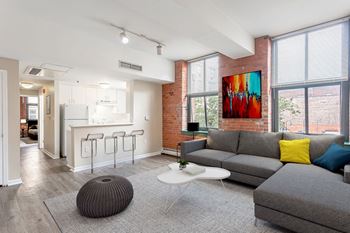 Exposed brick walls
